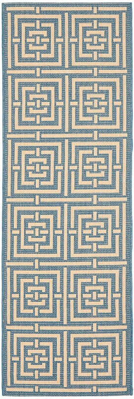 Safavieh Courtyard Cy6937 - 23 Blue / Bone Rugs - Safavieh - cy6937 - 23 - 27