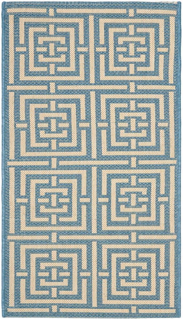 Safavieh Courtyard Cy6937 - 23 Blue / Bone Rugs - Safavieh - cy6937 - 23 - 5r