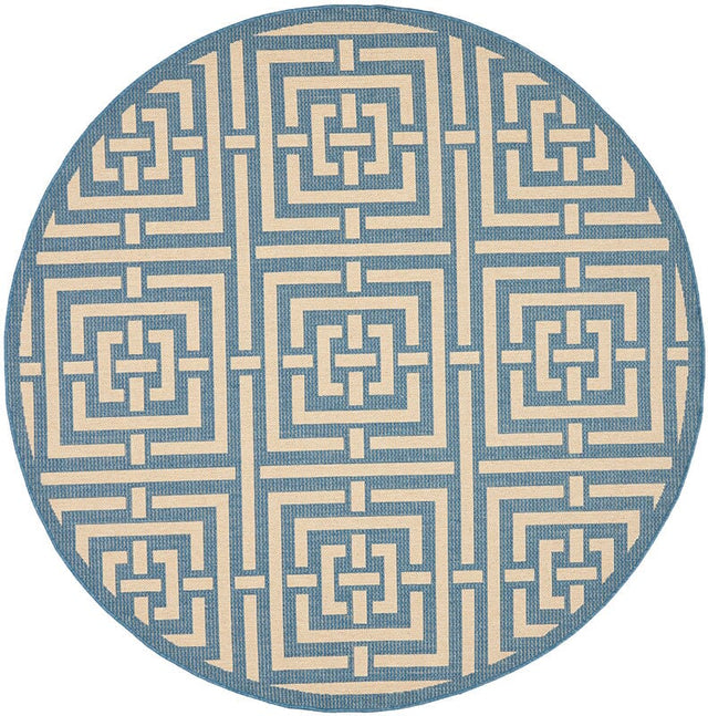 Safavieh Courtyard Cy6937 - 23 Blue / Bone Rugs - Safavieh - cy6937 - 23 - 5r
