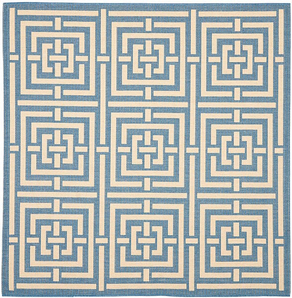 Safavieh Courtyard Cy6937 - 23 Blue / Bone Rugs - Safavieh - cy6937 - 23 - 7sq