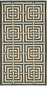 Safavieh Courtyard Cy6937 - 26 Black / Bone Rugs - Safavieh - cy6937 - 26 - 5r