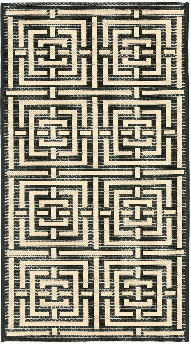 Safavieh Courtyard Cy6937 - 26 Black / Bone Rugs - Safavieh - cy6937 - 26 - 5r