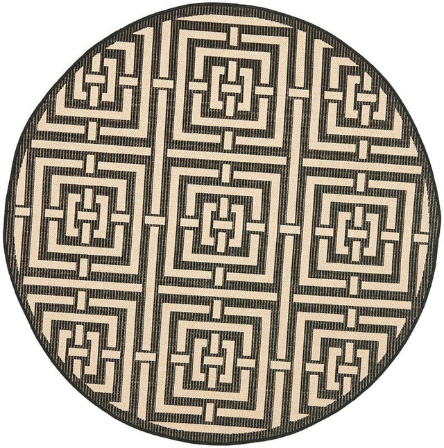 Safavieh Courtyard Cy6937 - 26 Black / Bone Rugs - Safavieh - cy6937 - 26 - 5r