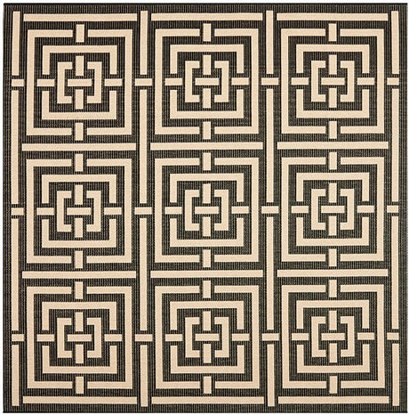 Safavieh Courtyard Cy6937 - 26 Black / Bone Rugs - Safavieh - cy6937 - 26 - 7sq