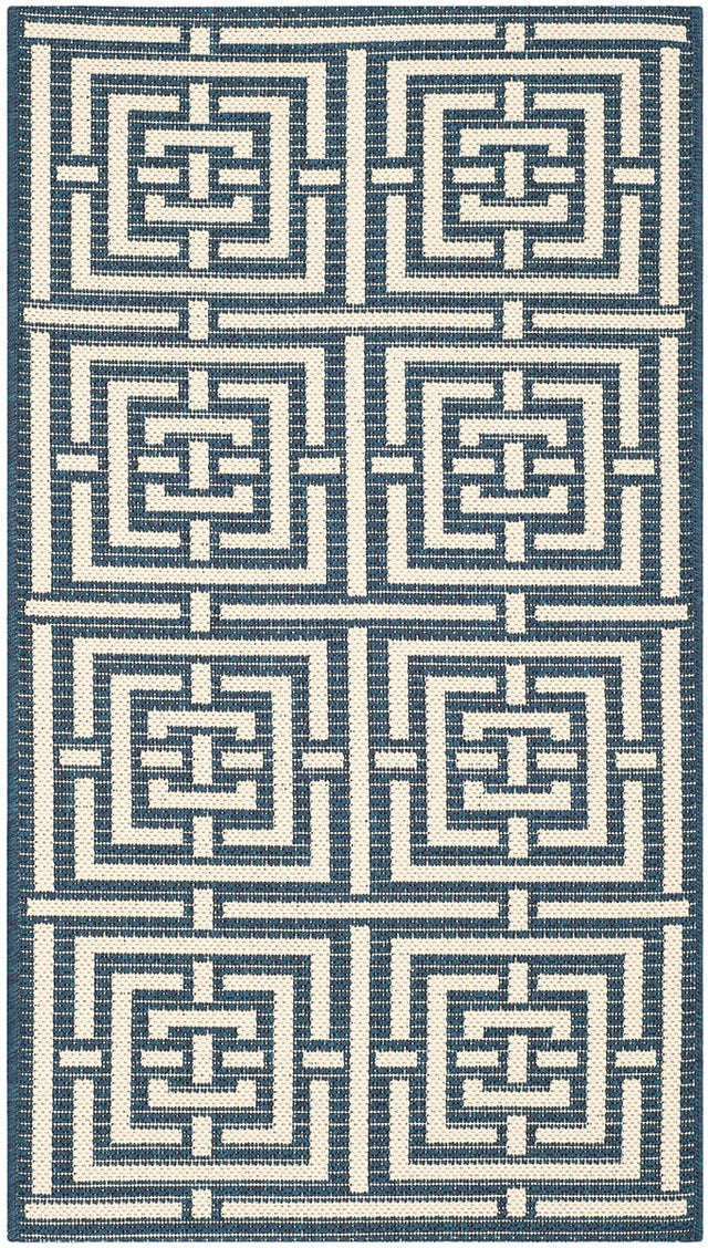 Safavieh Courtyard Cy6937 - 268 Navy / Beige Rugs - Safavieh - cy6937 - 268 - 5r