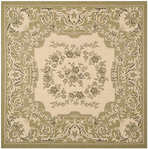 Safavieh Courtyard Cy7208 - 14A5 Cream / Green Rugs - Safavieh - cy7208 - 14a5 - 7sq