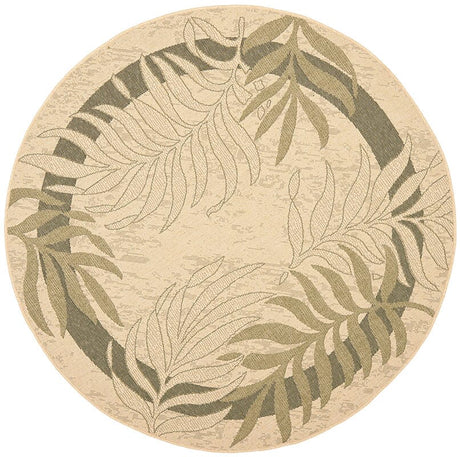 Safavieh Courtyard Cy7836 - 14A5 Cream / Green Rugs - Safavieh - cy7836 - 14a5 - 5r