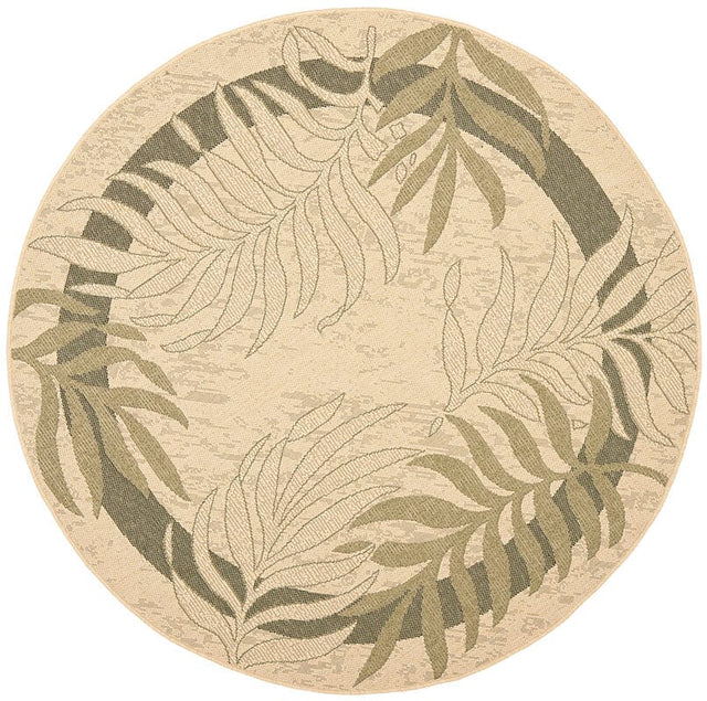 Safavieh Courtyard Cy7836 - 14A5 Cream / Green Rugs - Safavieh - cy7836 - 14a5 - 5r