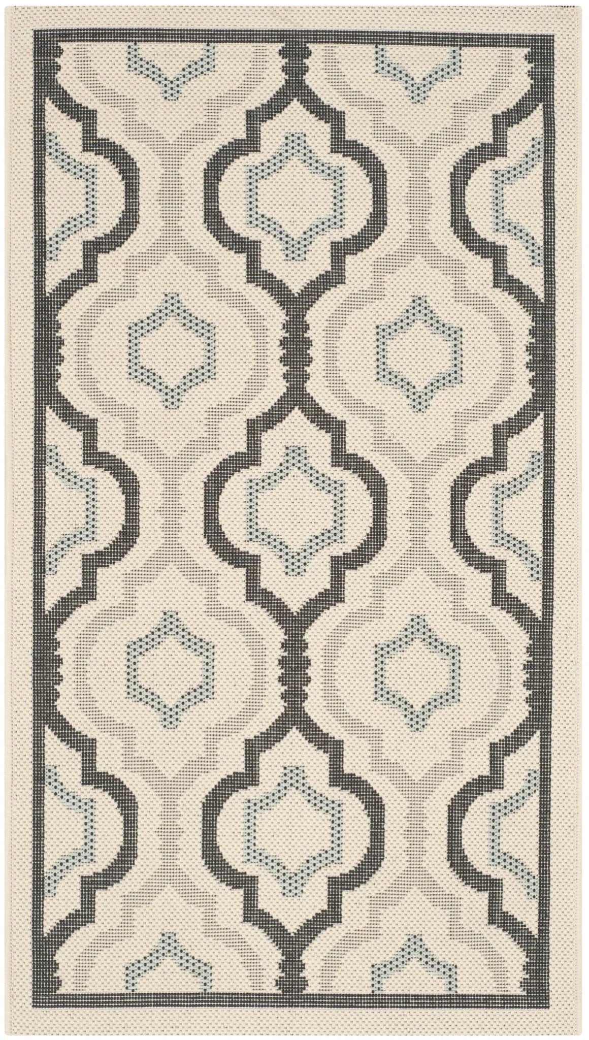 Safavieh Courtyard 2'-0" x 3'-7" Rug in Ivory / Black