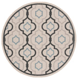 Safavieh Courtyard 5'-3" x 5'-3" Rug in Ivory / Black