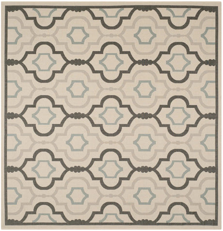 Safavieh Courtyard 7'-10" x 7'-10" Rug in Ivory / Black