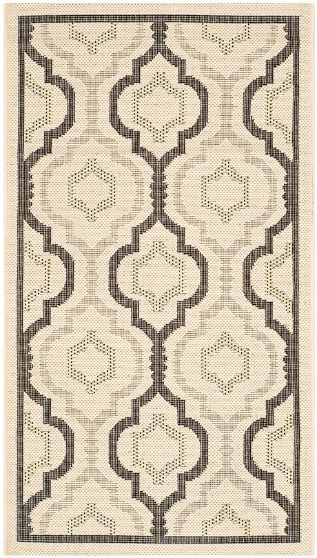 Safavieh Courtyard Cy7938 - 256A21 Beige / Black Rugs - Safavieh - cy7938 - 256a21 - 5r