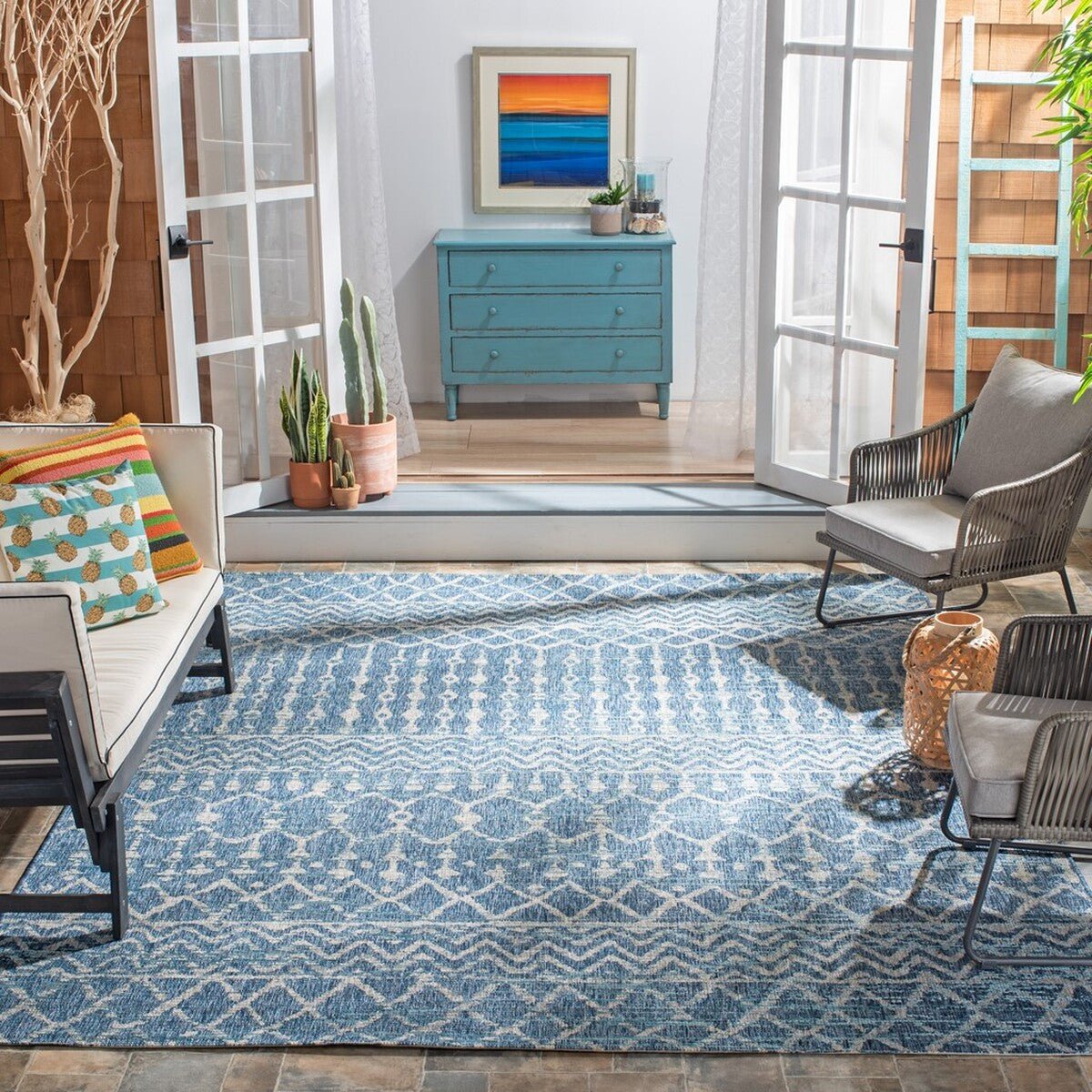 Safavieh Courtyard Cy8011 - 36821 Navy/Grey Rug - Safavieh - cy8011 - 36821 - 4