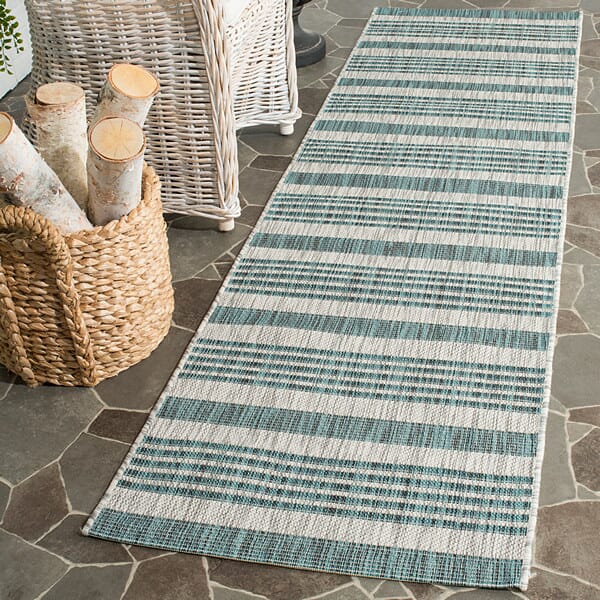 Safavieh Courtyard Cy8062 - 37212 Grey / Blue Rugs - Safavieh - cy8062 - 37212 - 7sq