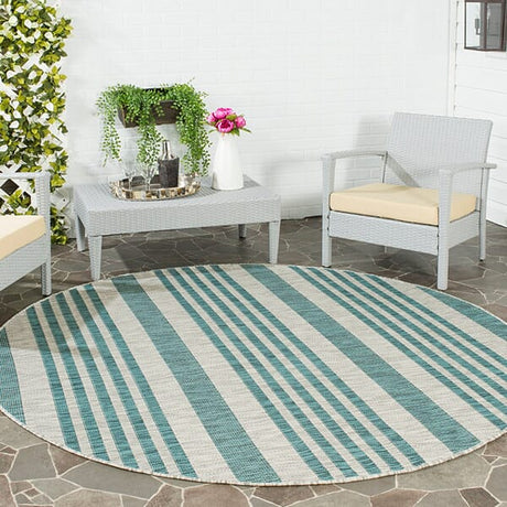 Safavieh Courtyard Cy8062 - 37212 Grey / Blue Rugs - Safavieh - cy8062 - 37212 - 7sq