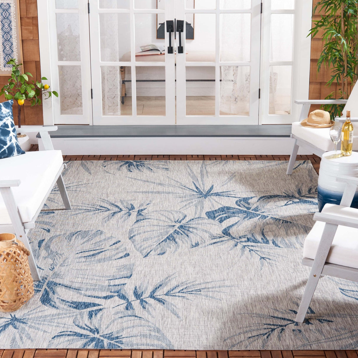 Safavieh Courtyard Cy8127 - 368 Grey/Navy Rug - Safavieh - cy8127 - 368 - 7r