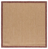 Safavieh Courtyard 6'-7" x 6'-7" Rug in Beige / Red