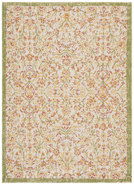 Safavieh Courtyard 4'-0" x 5'-7" Rug in Green Ivory / Red Yellow