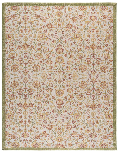 Safavieh Courtyard 8'-0" x 10'-0" Rug in Green Ivory / Red Yellow