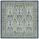 Safavieh Courtyard 6'-7" x 6'-7" Rug in Green Ivory / Navy Light Blue
