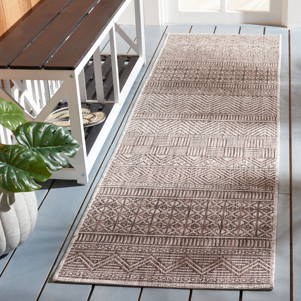 Safavieh Courtyard Cy8196 - 36312 Grey/Brown Rugs - Safavieh - cy8196 - 36312 - 7r