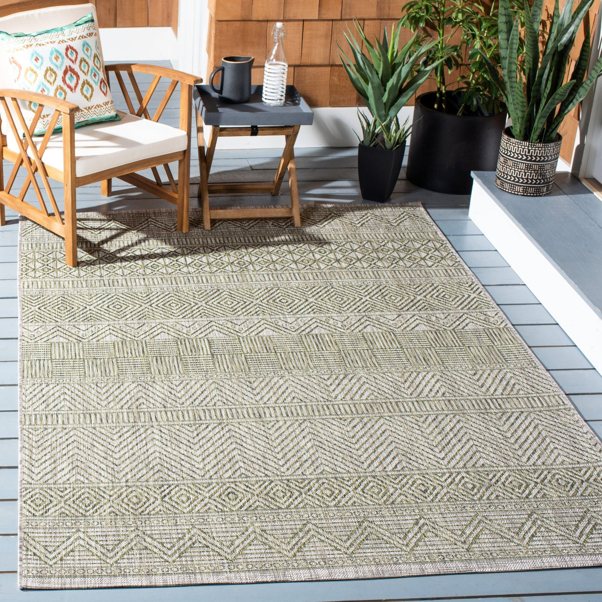Safavieh Courtyard Cy8196 - 37912 Grey/Olive Green Rugs - Safavieh - cy8196 - 37912 - 2