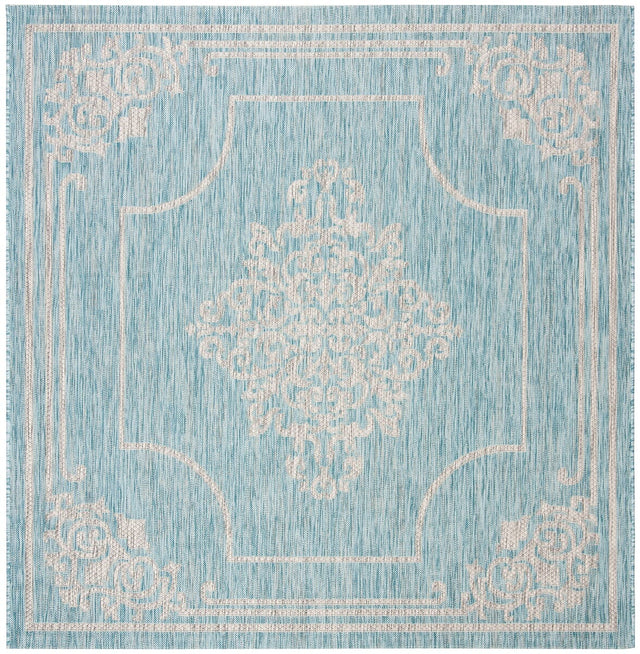 Safavieh Courtyard Cy8212 - 37121 Aqua / Grey Rugs - Safavieh - cy8212 - 37121 - 7sq