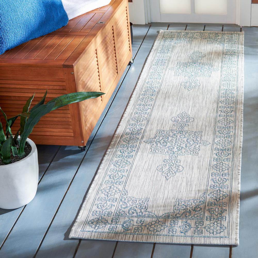 Safavieh Courtyard Cy8232 - 37112 Grey/Aqua Rugs - Safavieh - cy8232 - 37112 - 28