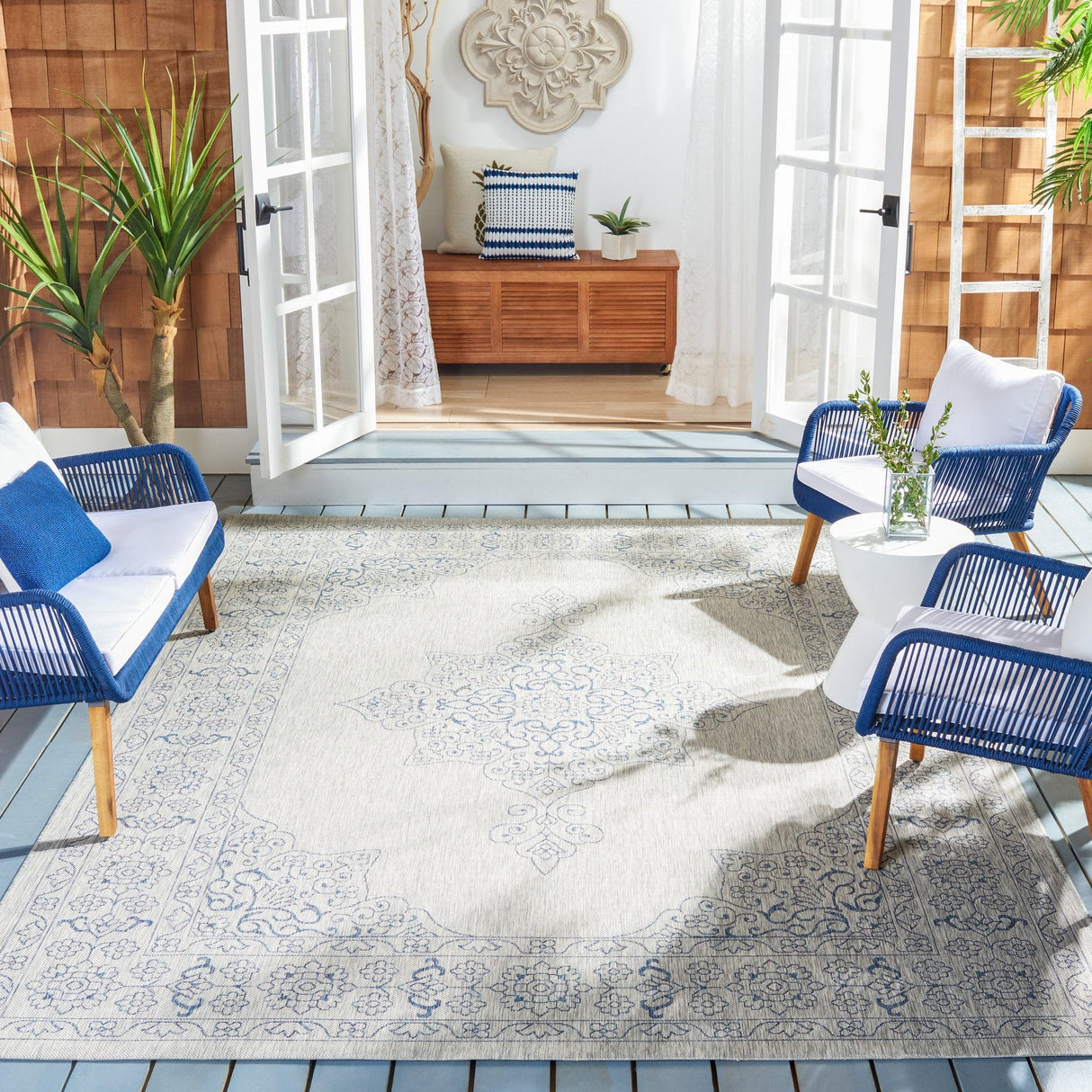 Safavieh Courtyard Cy8232 Grey/Navy Rug - Safavieh - cy8232 - 36812 - 27