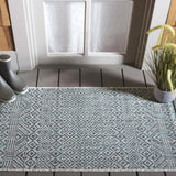 Safavieh Courtyard 2'-0" x 3'-7" Rug in Grey / Aqua