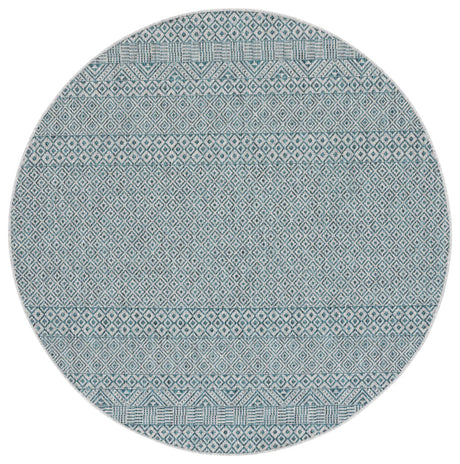 Safavieh Courtyard 6'-7" x 6'-7" Rug in Grey / Aqua