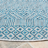 Safavieh Courtyard 6'-7" x 6'-7" Rug in Grey / Aqua