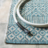 Safavieh Courtyard 4'-0" x 5'-7" Rug in Grey / Aqua