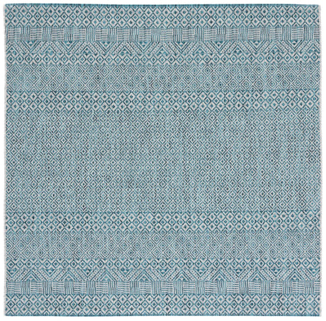 Safavieh Courtyard 6'-7" x 6'-7" Rug in Grey / Aqua