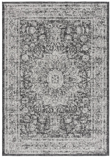 Safavieh Courtyard 5'-3" x 7'-7" Rug in Grey / Black