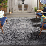 Safavieh Courtyard 6'-7" x 9'-6" Rug in Grey / Black