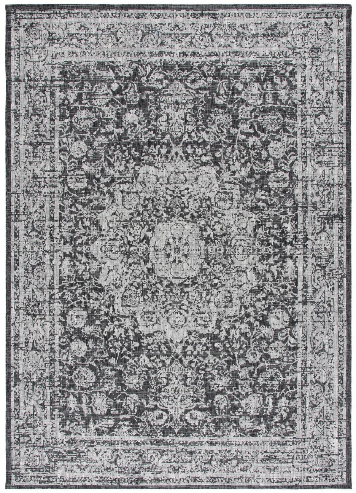 Safavieh Courtyard 6'-7" x 9'-6" Rug in Grey / Black