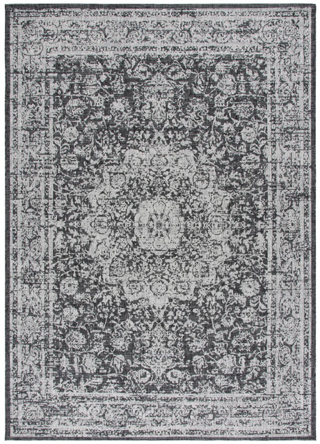 Safavieh Courtyard 6'-7" x 9'-6" Rug in Grey / Black