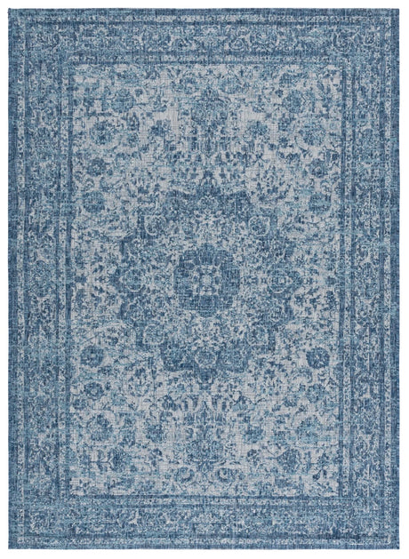 Safavieh Courtyard 5'-3" x 7'-7" Rug in Navy / Grey