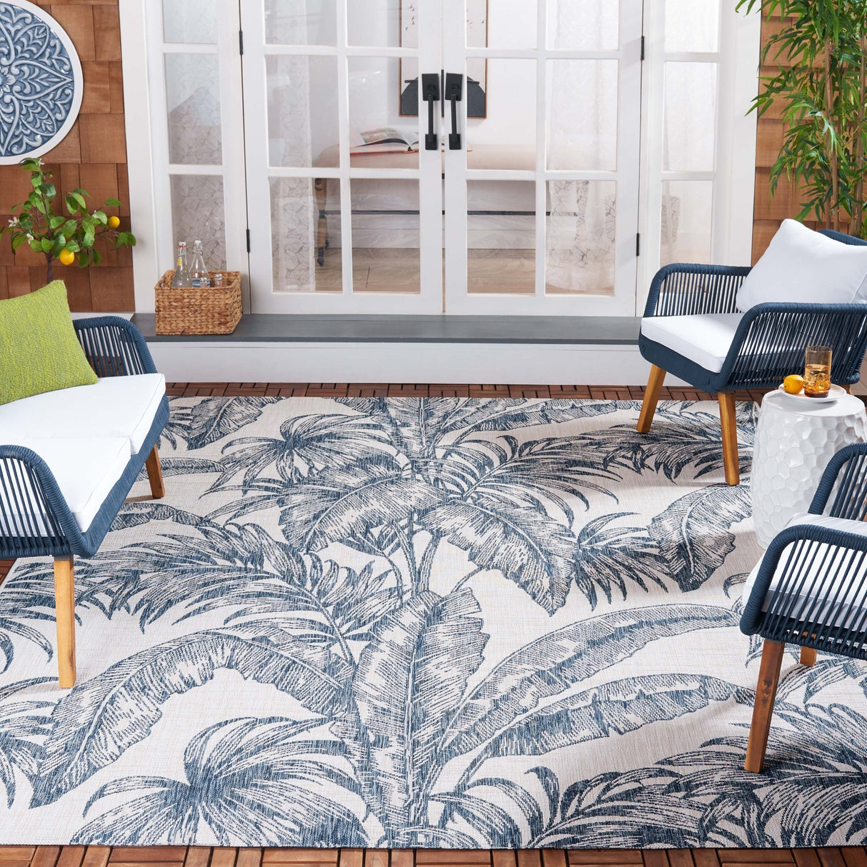 Safavieh Courtyard Cy8373 - 534 Ivory/Navy Rug - Safavieh - cy8373 - 534 - 4