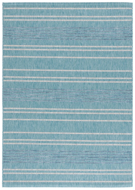 Safavieh Courtyard 5'-3" x 7'-7" Rug in Aqua / Grey