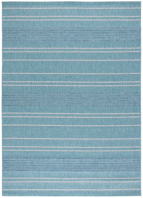 Safavieh Courtyard 6'-7" x 9'-6" Rug in Aqua / Grey
