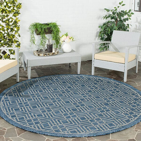 Safavieh Courtyard Cy8467 - 36821 Navy / Grey Rugs - Safavieh - cy8467 - 36821 - 7sq