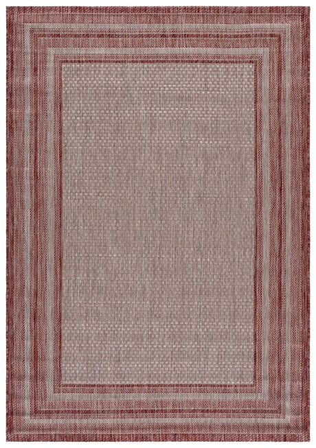 Safavieh Courtyard 5'-3" x 7'-7" Rug in Grey / Red