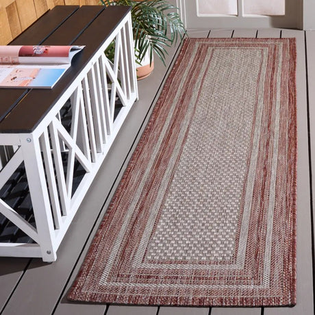 Safavieh Courtyard 2'-3" x 8'-0" Rug in Grey / Red