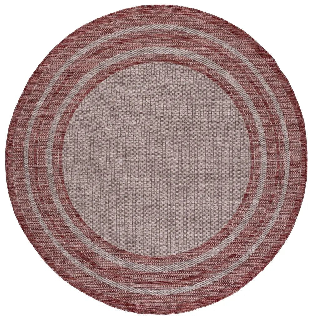 Safavieh Courtyard 6'-7" x 6'-7" Rug in Grey / Red