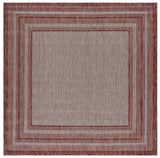 Safavieh Courtyard 6'-7" x 6'-7" Rug in Grey / Red