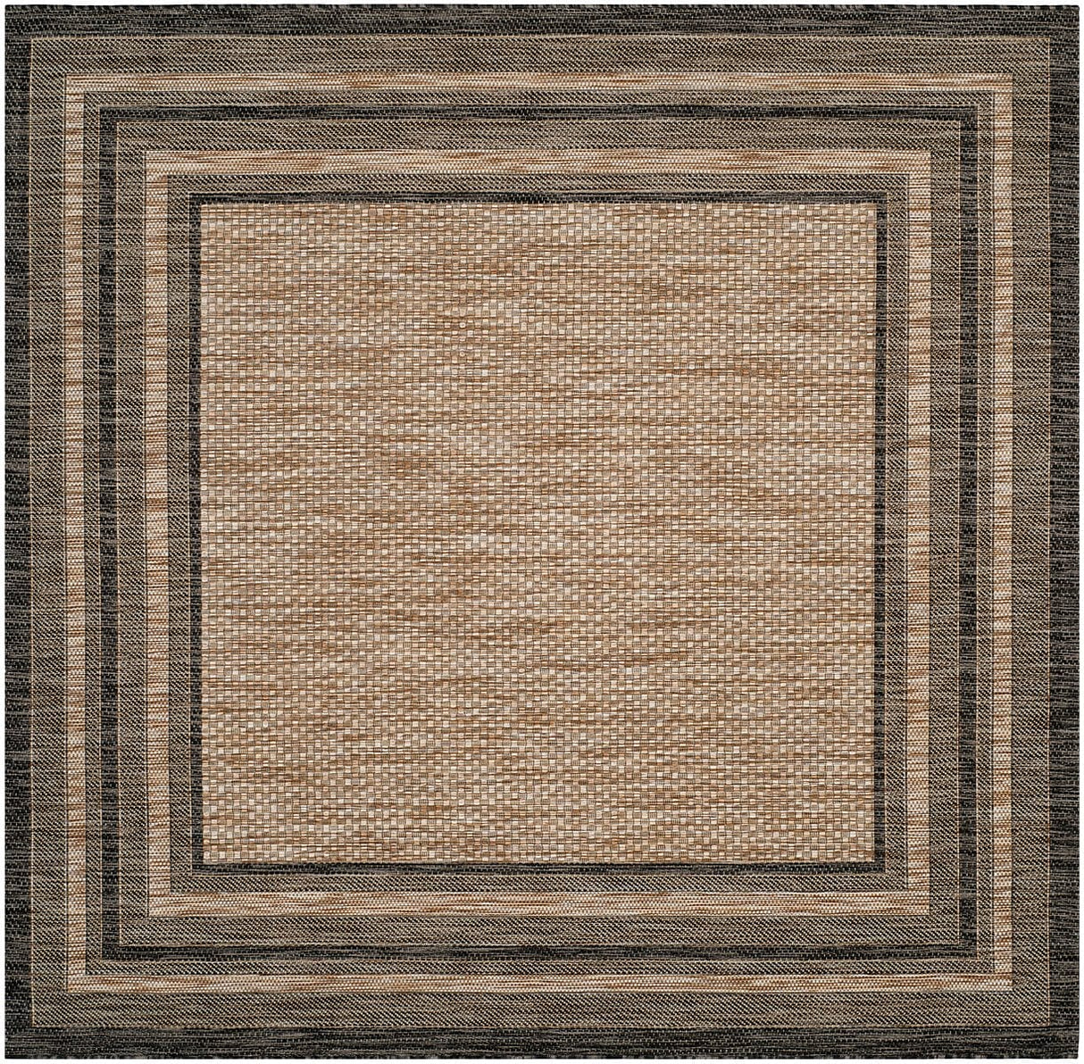 Safavieh Courtyard Cy8475 - 37312 Natural / Black Rugs - Safavieh - cy8475 - 37312 - 5sq