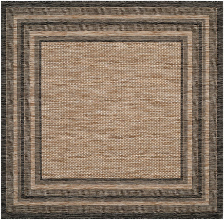 Safavieh Courtyard Cy8475 - 37312 Natural / Black Rugs - Safavieh - cy8475 - 37312 - 5sq