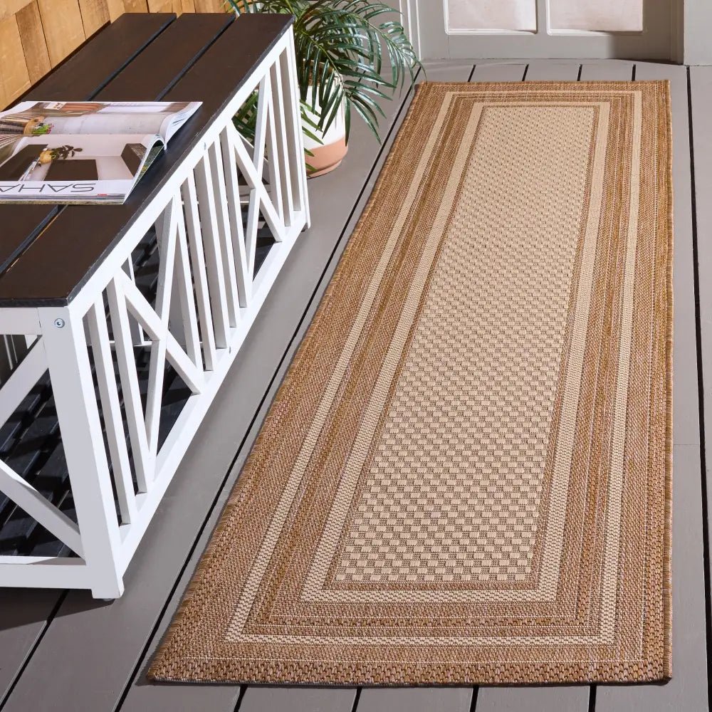 Safavieh Courtyard 2'-3" x 8'-0" Rug in Beige / Dark Beig